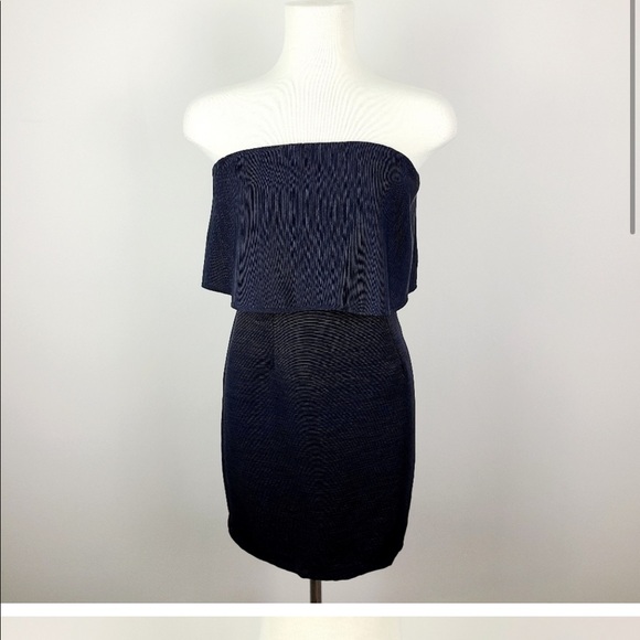 Missguided Black Pleated Bandeau Bodycon Dress - Picture 2 of 10